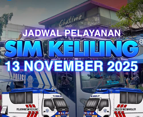 Jadwal SIM Keliling Jabodetabek 13 November 2025